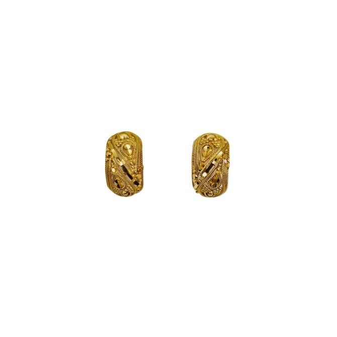 9Kt Gold Indian Huggie Earrings