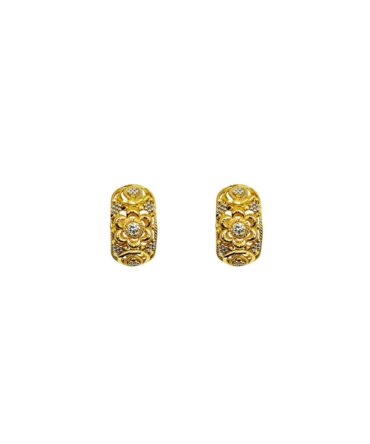9Kt Gold Indian Huggie Earrings