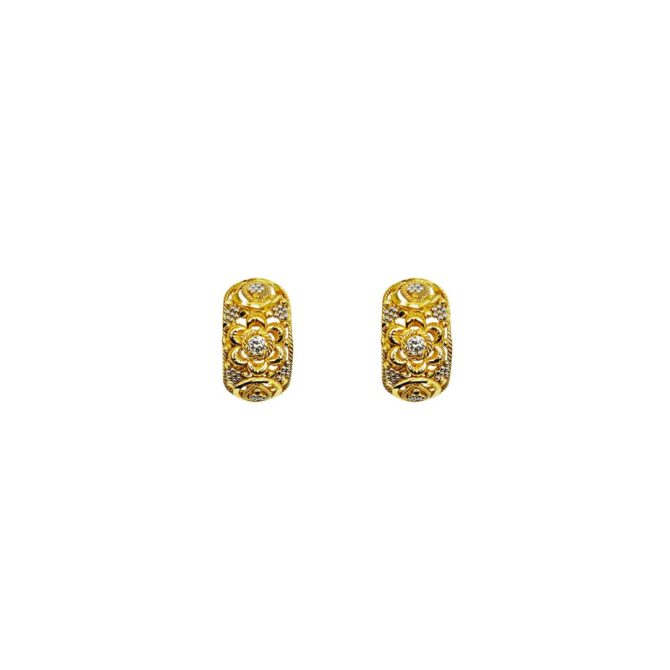 9Kt Gold Indian Huggie Earrings