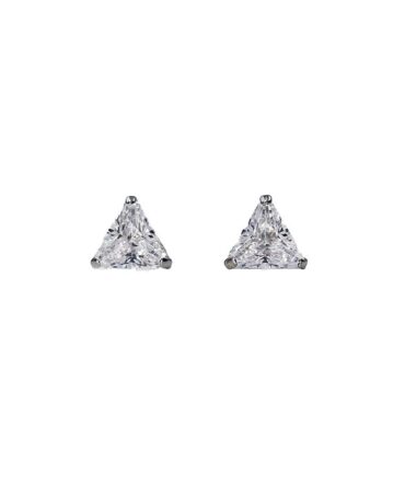 9Kt White Gold Triangular Cubic Zirconia Studs