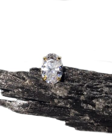 9Kt Yellow Gold Oval Cubic Zirconia Studs
