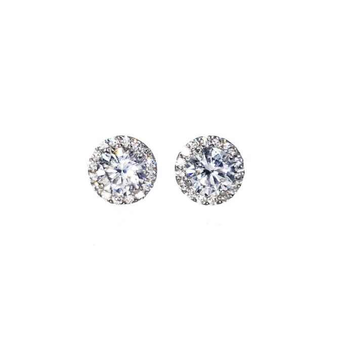 9Kt White Gold Cubic Zirconia Studs