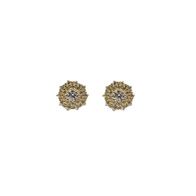 9Kt Yellow Gold Cubic Zirconia Stud Earrings