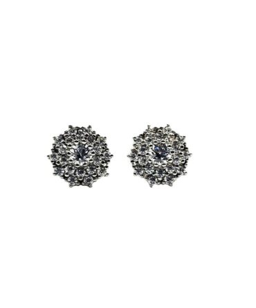 9Kt White Gold Cubic Zirconia Stud Earrings