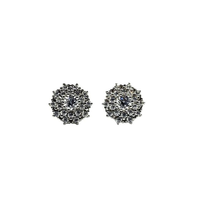 9Kt White Gold Cubic Zirconia Stud Earrings