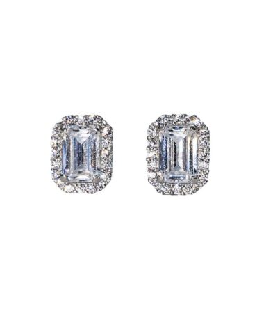 9Kt White Gold Cubic Zirconia Stud Earrings