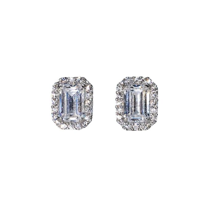9Kt White Gold Cubic Zirconia Stud Earrings