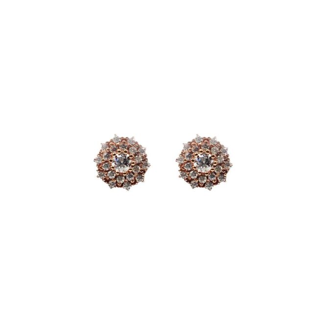 9Kt Rose Gold Cubic Zirconia Stud Earrings