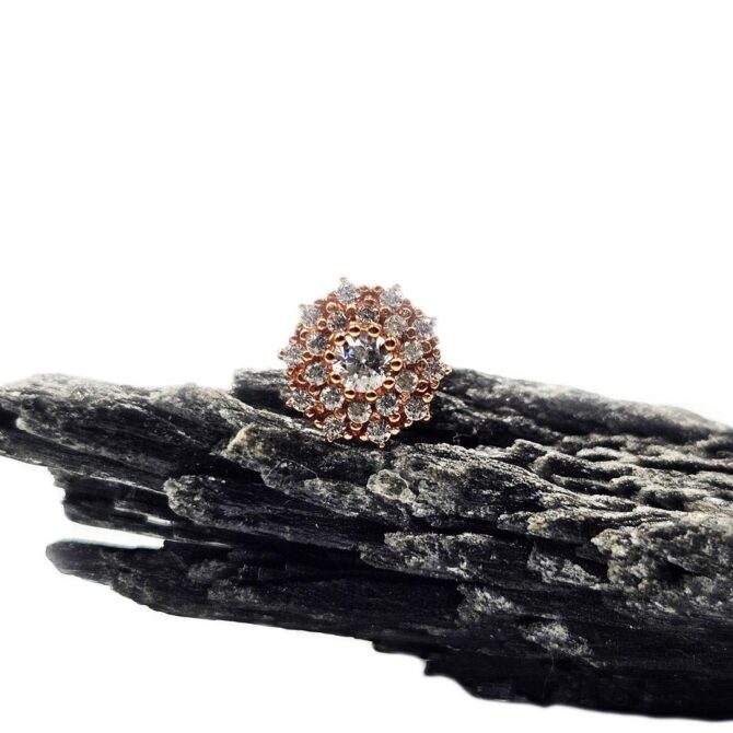 9Kt Rose Gold Cubic Zirconia Stud Earrings