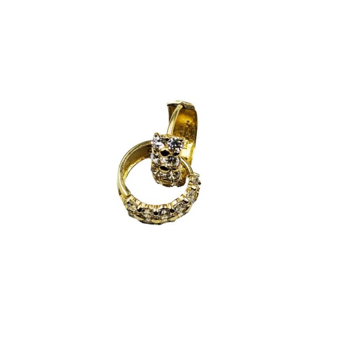 9Kt Yelow Gold Cubic Zirconia Huggie Earring 11mm x 4mm