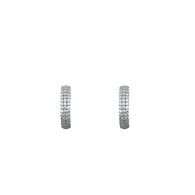9Kt White Gold Indian Huggie Earrings