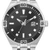 Men's Guess Primier Stainless Steel Black Dial with Date Watch