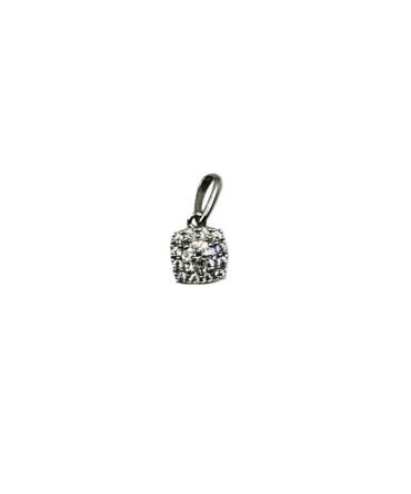 9Kt White Gold Cubic Zirconia Square Pendant