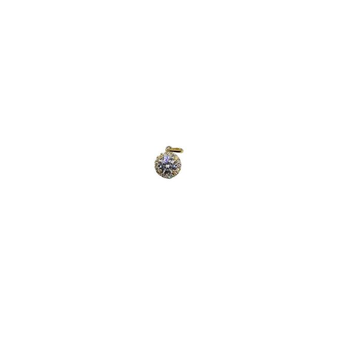 9Kt Yellow Gold Cubic Zirconia Round Pendant