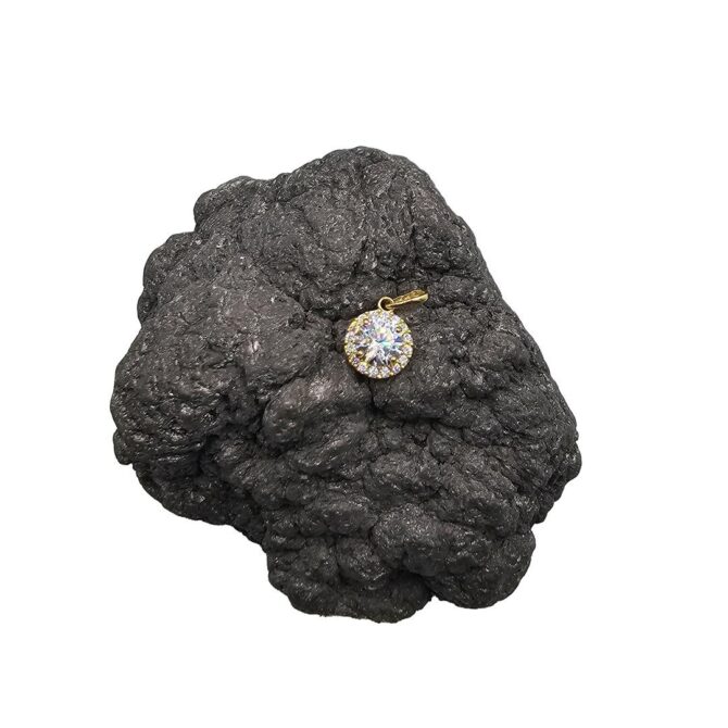 9Kt Yellow Gold Cubic Zirconia Round Pendant