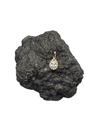9Kt Yellow Gold Pear Shaped Cubic Zirconia Pendant