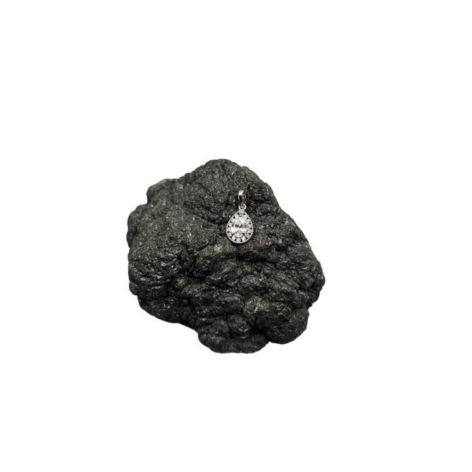 9Kt White Gold Pear Shaped Cubic Zirconia Pendant