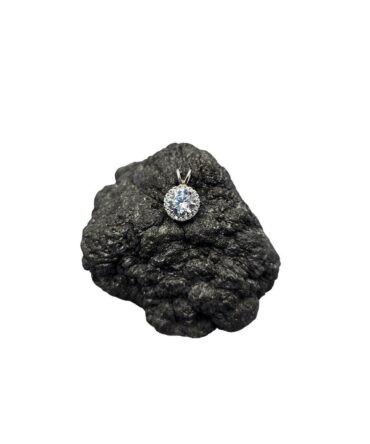 9Kt White Gold Cubic Zirconia Halo Pendant