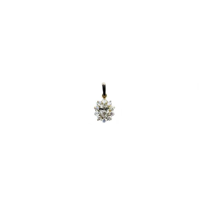 9Kt Yellow Gold Cubic Zirconia Clear Pendant