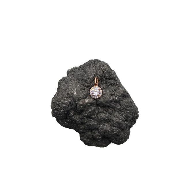 9Kt Rose Gold Cubic Zirconia Clear Halo Pendant