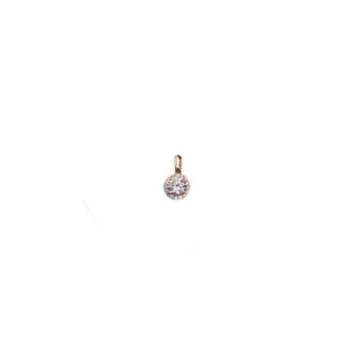 9Kt Rose Gold Cubic Zirconia Clear Halo Pendant
