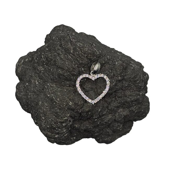 9Kt White Gold Cubic Zirconia Heart Pendant