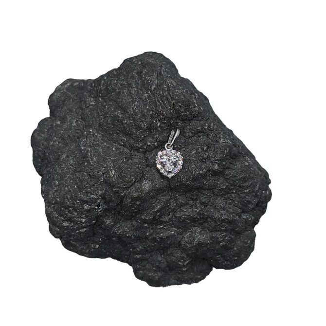 9Kt White Gold Cubic Zirconia Heart Pendant