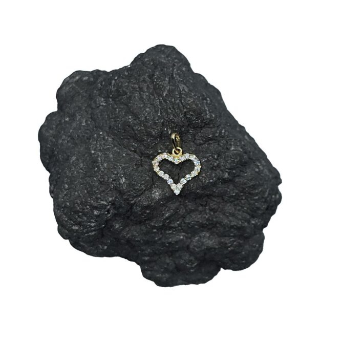 9Kt Yellow Gold Cubic Zirconia Heart Pendant