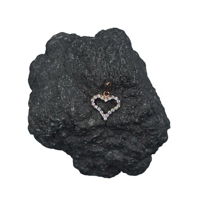 9Kt Rose Gold Cubic Zirconia Heart Pendant
