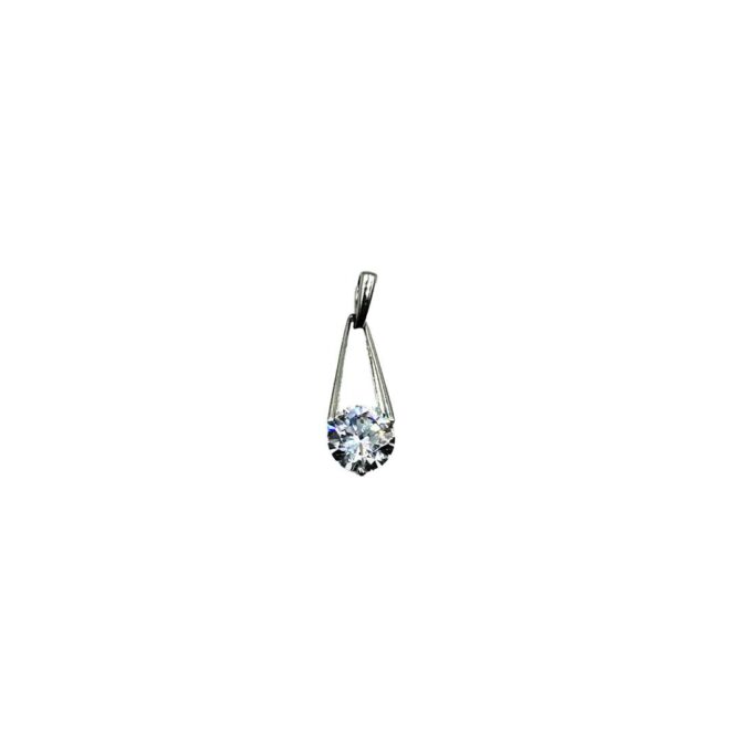 9Kt White Gold Cubic Zirconia Pendant