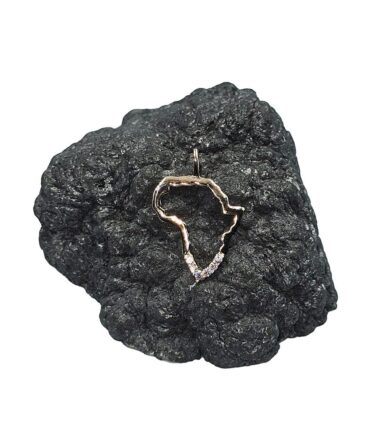 9Kt Rose Gold Cubic Zirconia Map of Africa Pendant 18mm
