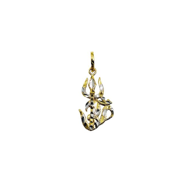 9Kt Gold Hindi Aum & Trishula Pendant