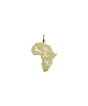 9Kt Yellow Gold Africa Pendant