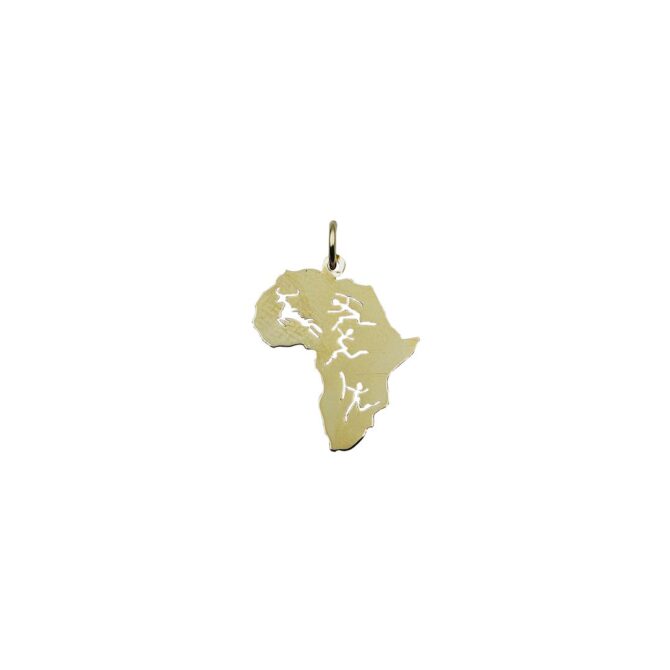 9Kt Yellow Gold Africa Pendant