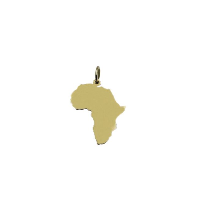 9Kt Yellow Gold Africa Pendant