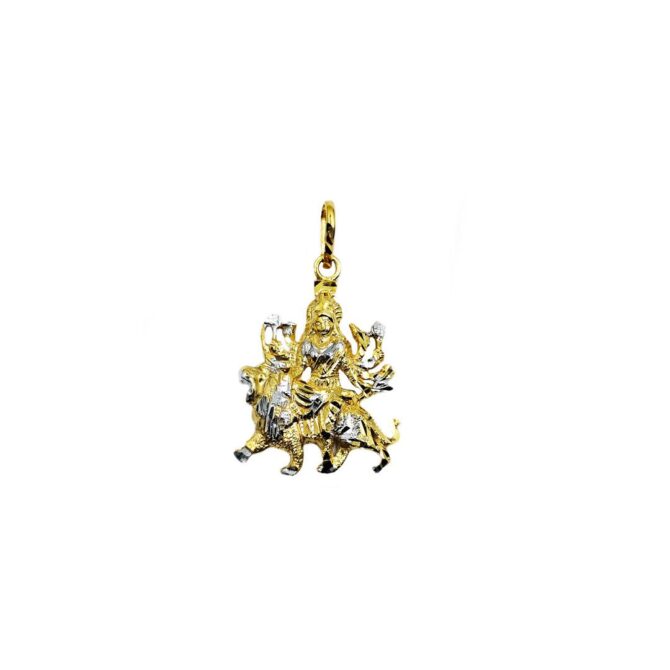 9Kt Gold Durga Pendant (Large)