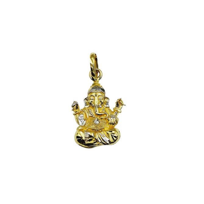 18Kt Yellow Gold Ganesha Pendant (Large)
