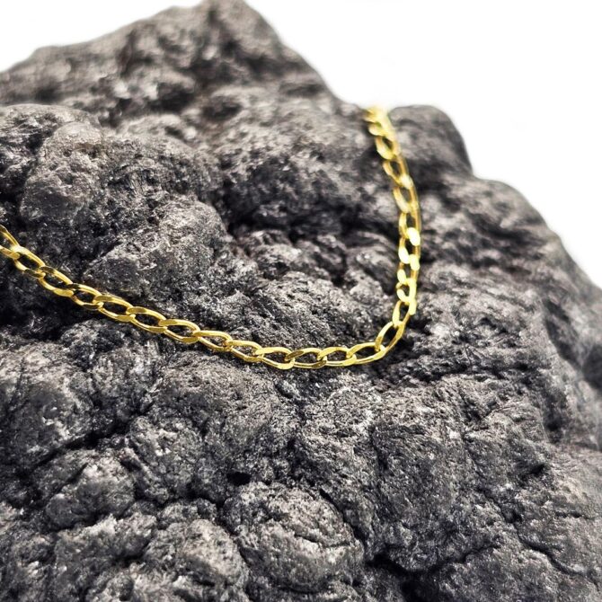 9Kt Yellow Gold Oval Curb Long Link Chain 45cm