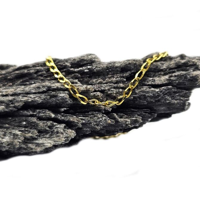 9Kt Yellow Gold Oval Curb Long Link Chain 45cm