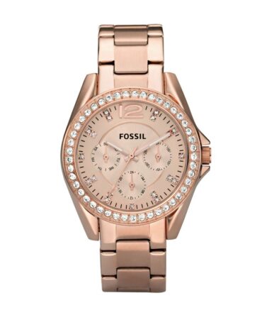 Fossil Women's Riley Rose Gold Round Stainless Steel Watch