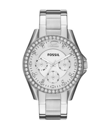 Fossil Women's Riley Silver/Steel Round Stainless Steel Watch