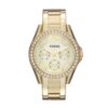 Fossil Women's Riley Gold Round Stainless Steel Watch