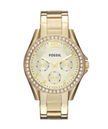 Fossil Women's Riley Gold Round Stainless Steel Watch