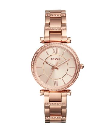 Fossil Women's Carlie Rose Gold Round Stainless Steel Watch