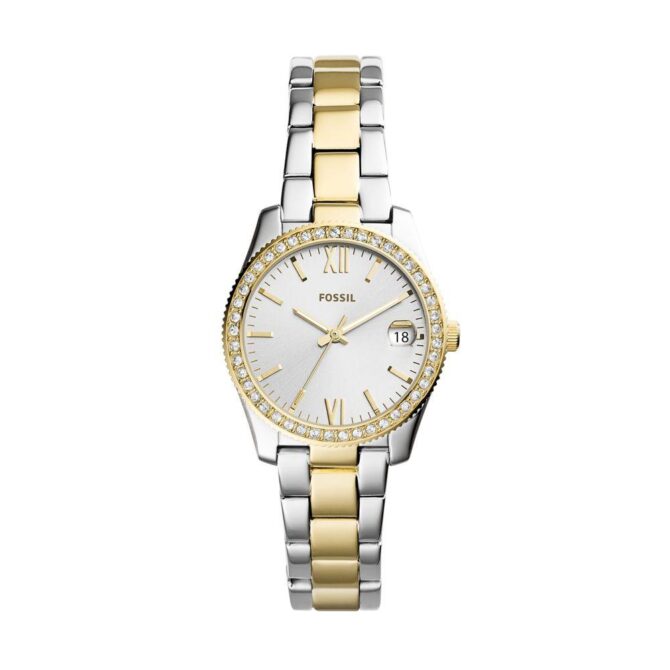 Fossil Women's Scarlette Mini Three-Hand Date Two Tone Stainless Steel Watch