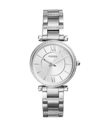 Fossil Women's Carlie Silver Round Stainless Steel Watch