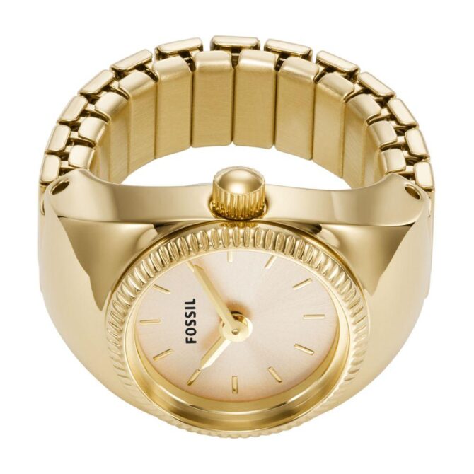 Fossil Women's Watch Ring Two-Hand Gold-Tone Stainless Steel