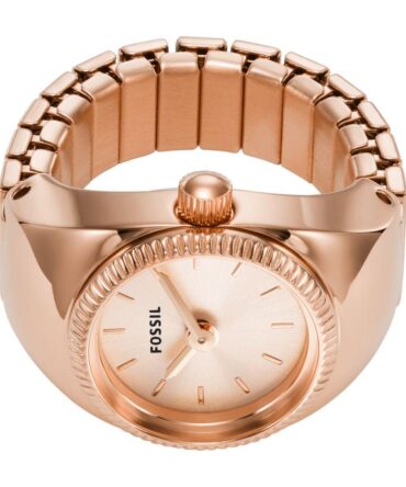 Fossil Women's Watch Ring Two-Hand Rose Gold-Tone Stainless Steel