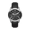 Fossil Men's Grant Silver Round Leather Watch