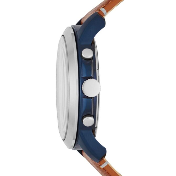 Fossil Men's Grant Blue Round Leather Watch